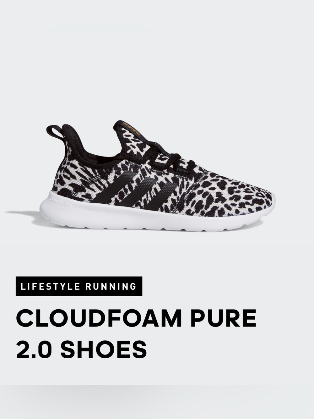 adidas Leopard Knit Runner Sneakers - Black & White